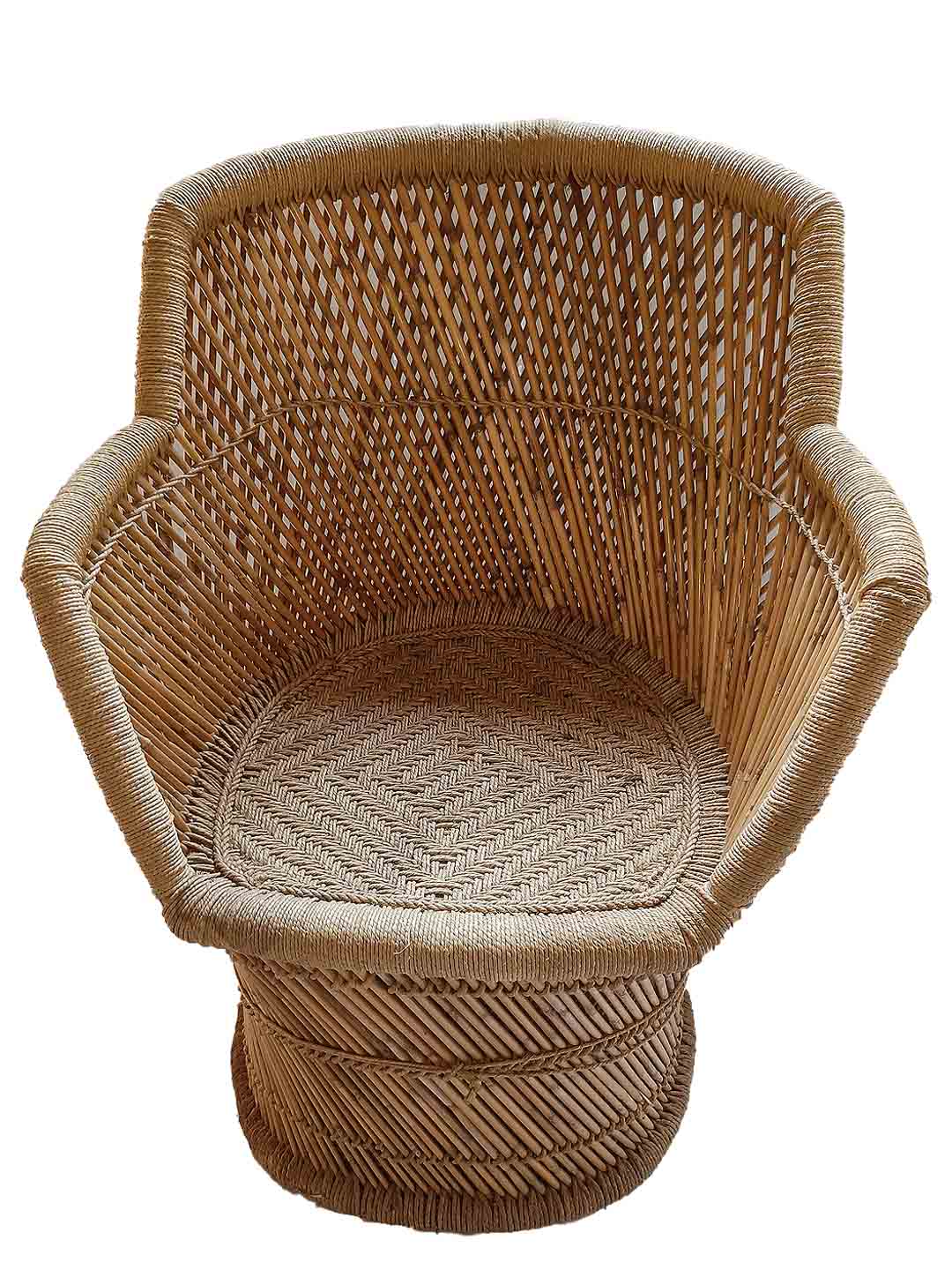Handcrafted Moonj Designer Royal Chair Natural Colour - 40 cm X 40 cm X 80 cm