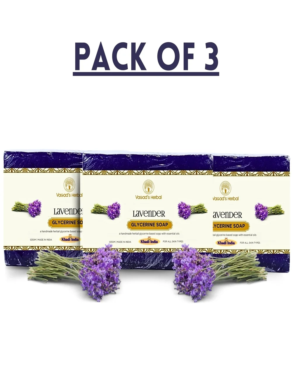 VAGAD'S Lavender Soap for Gentle Cleansing & Relaxing Fragrance 375gm