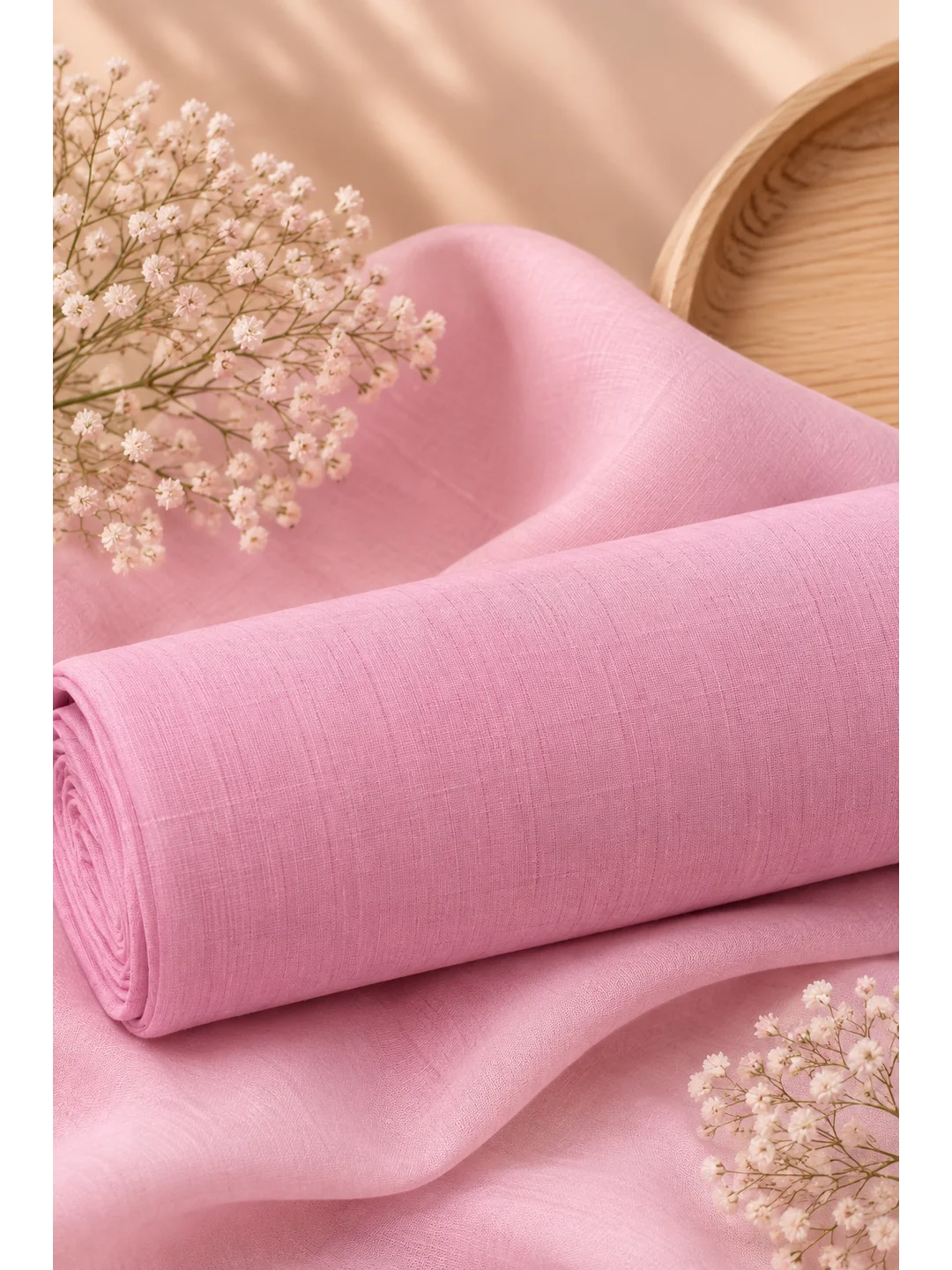 Khadi Cotton Blush Pink Fabric – 44 Inch Width Handloom Fabric