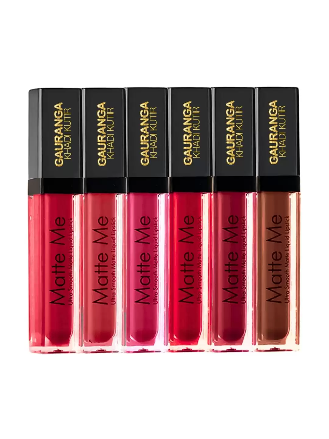 Gauranga Khadi Matt Liquid Lipstick-Set of 6 Shade-2,4,8,11,20,24