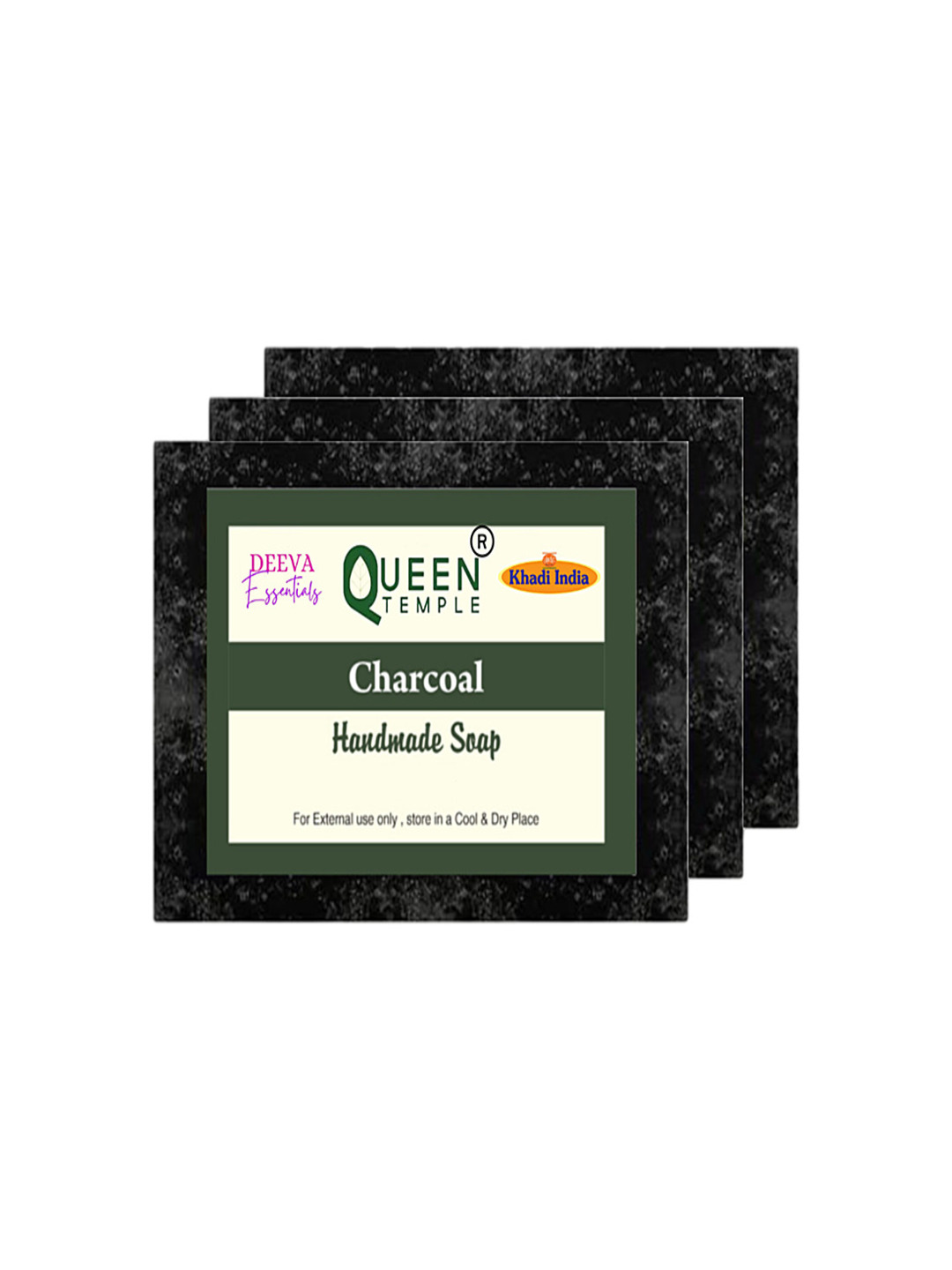 Charcoal Handmade Soap - Pack of 3  ( 3x125 )