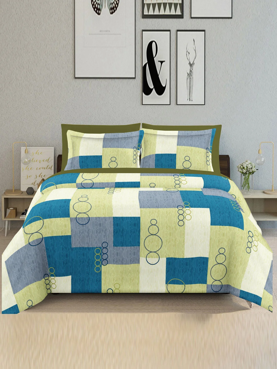 100% Cotton Sea Green Sateen Weave Bedsheet