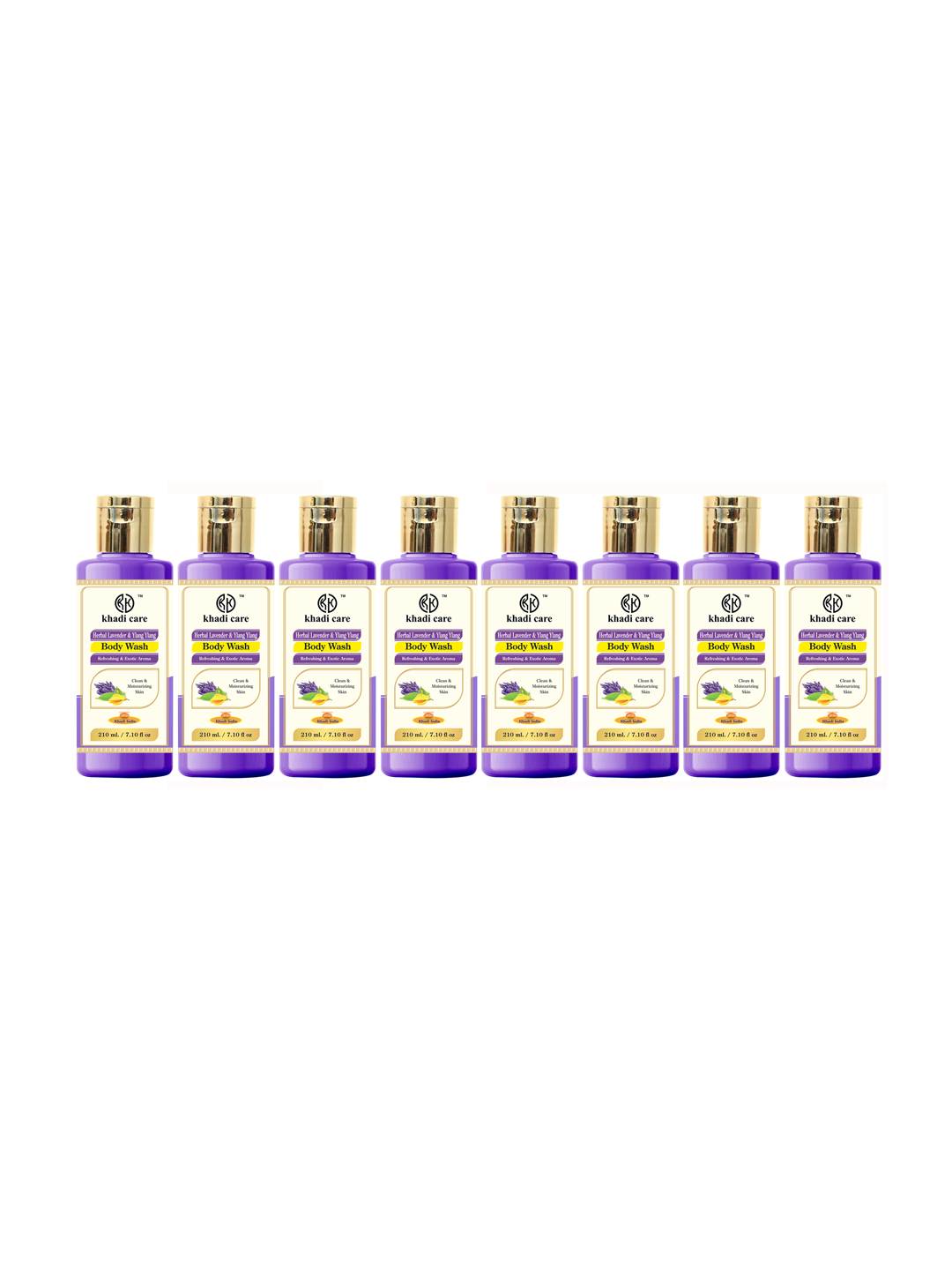 Khadi Care Herbal Lavender & Ylang Ylang Body Wash (210ml Each) Pack of 8