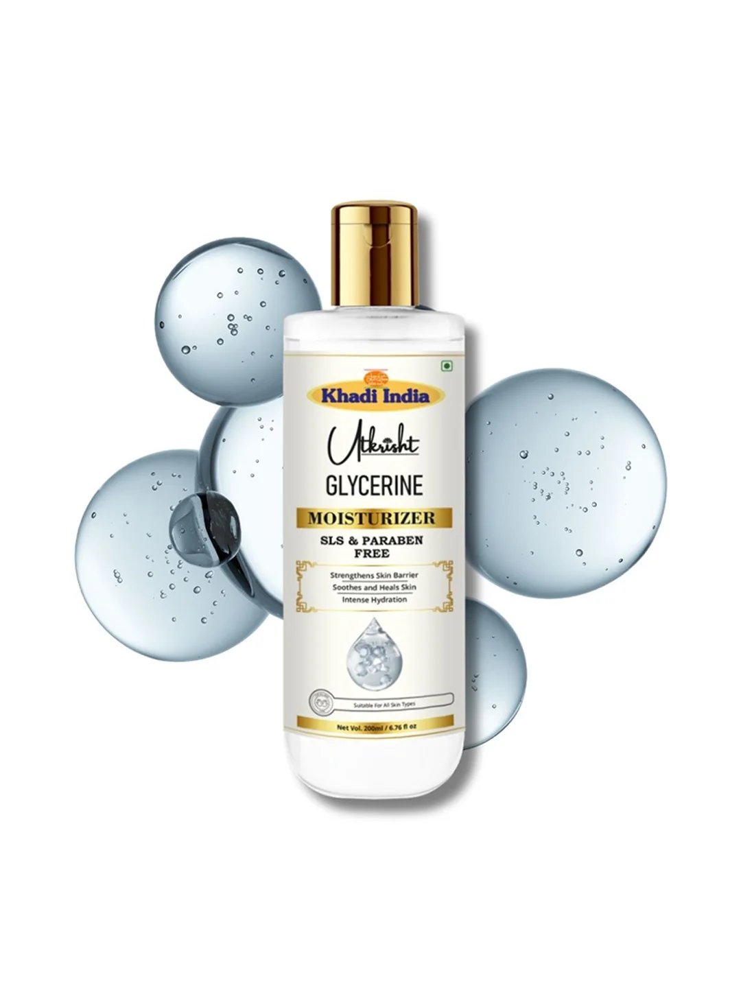 Utkrisht Khadi Glycerine Herbal Moisturizer Restore Moisture Balance and Improve Skin Texture Naturally- 200ML