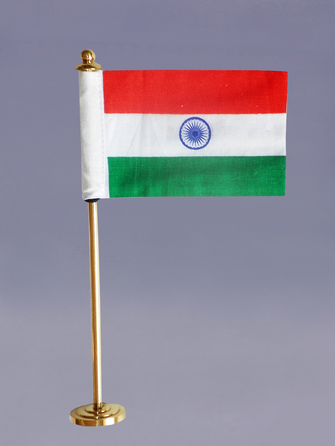 Single Indian National Car Flag with Stand - 2.5'' X 3.5'' CF-01