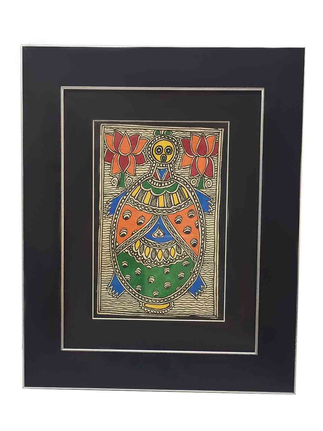 Madhubani Painting Turtle  with Fiberglass Frame