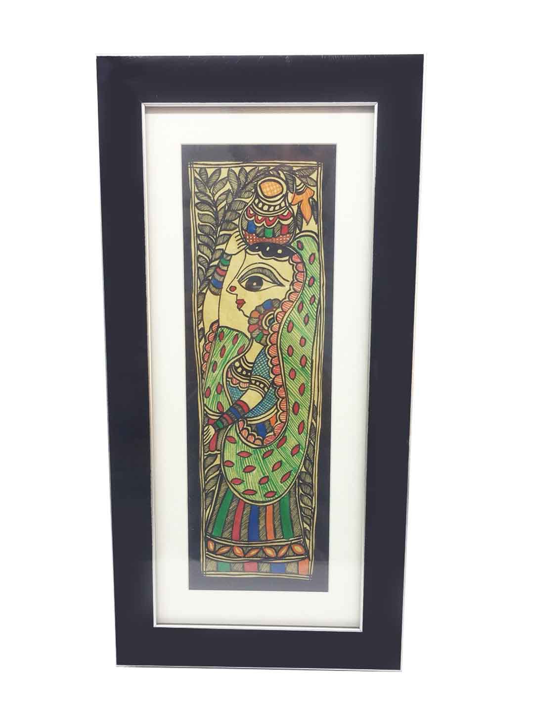 Radhika - Madhubani Handmade Painting With Fiberglass Frame
