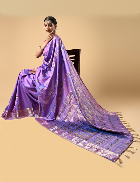 Two Tone Purple Silk Saree