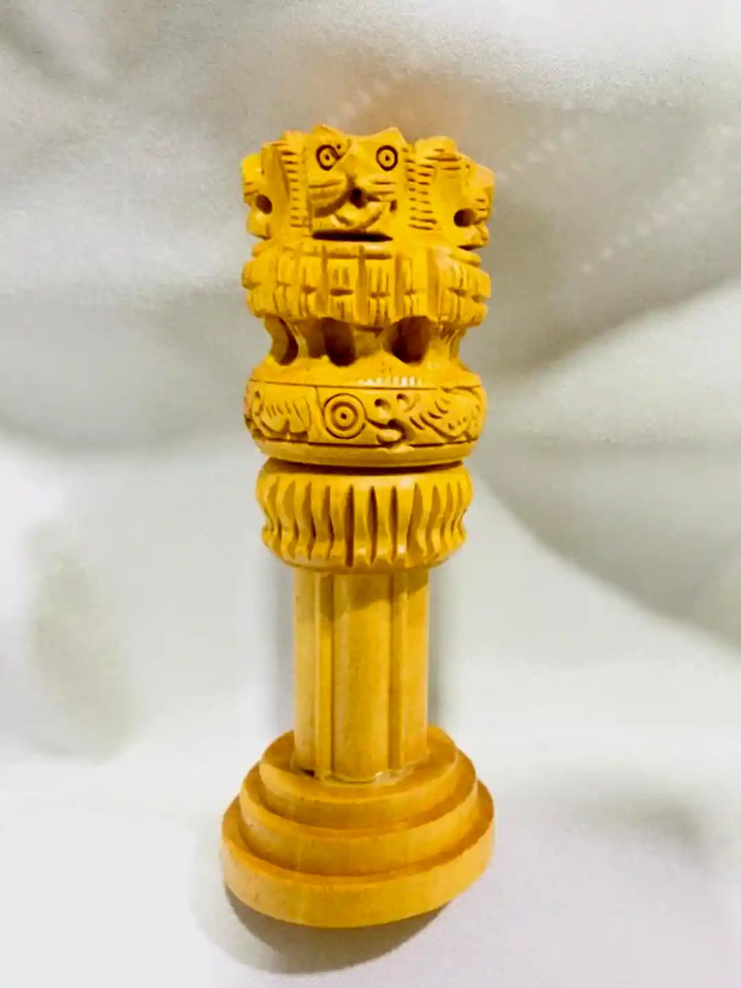 Ashok Stambh Wooden Souvenir - Handcrafted Elegance from Khadi India-4inch