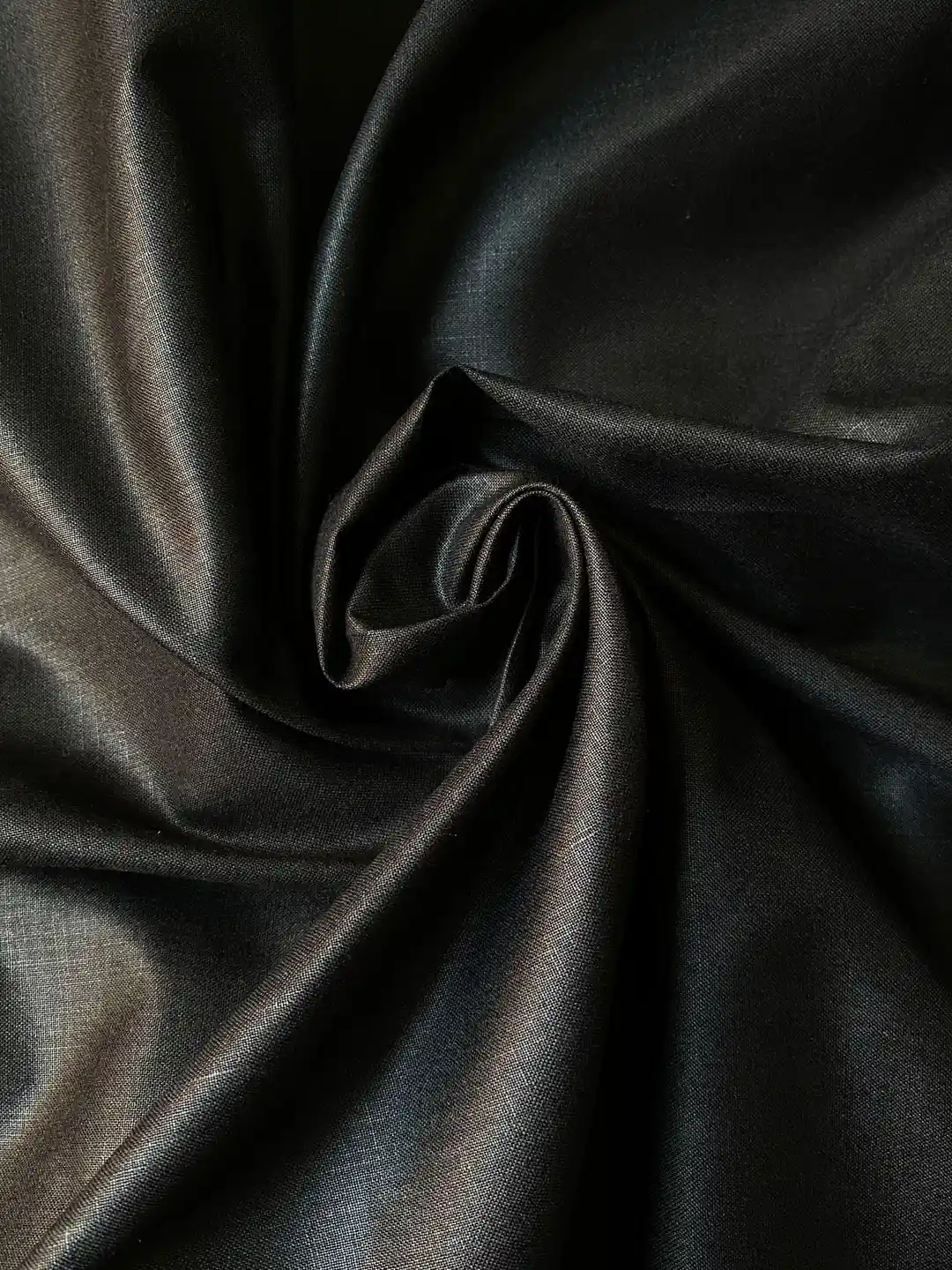 Cotton Silk Linen  Fabric - Black (Width-44inch)