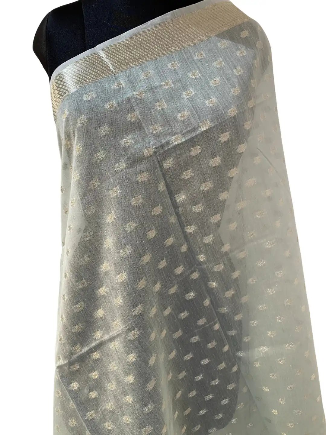 Gold with Round Boarders Polly Cotton Dupatta2.45M