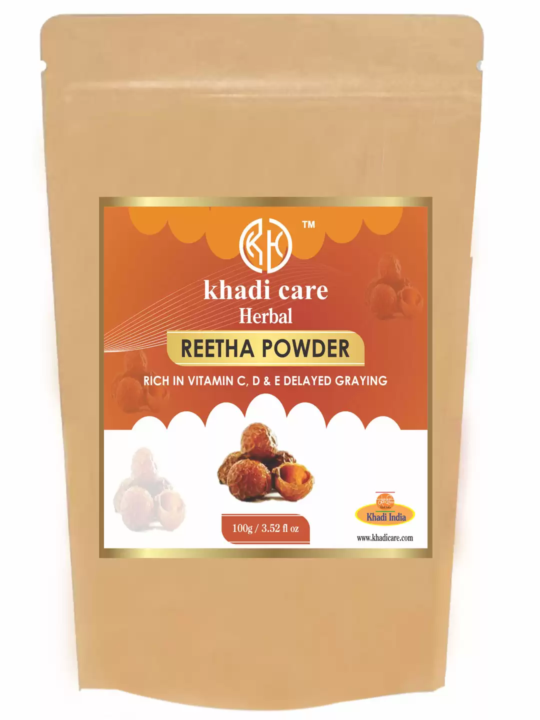 Khadi Care Herbal Reetha Powder  100g