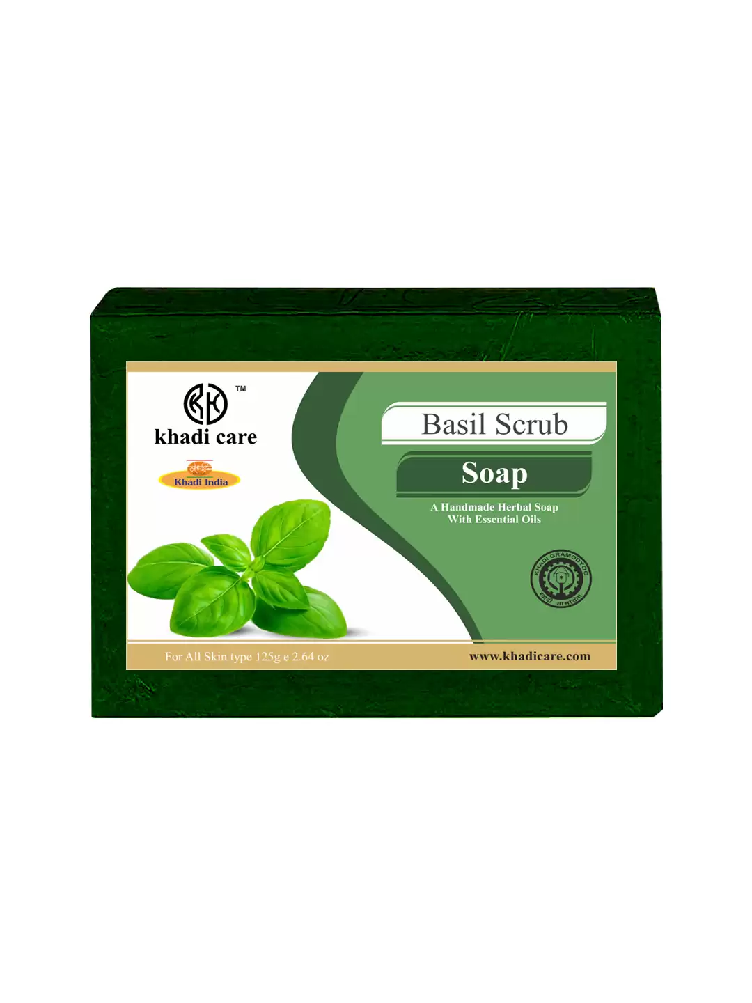 Khadi Care Herbal Basil Scrub Soap - 125g
