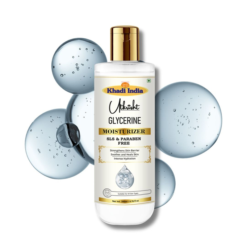Utkrisht Khadi Glycerine Herbal Moisturizer Restore Moisture Balance and Improve Skin Texture Naturally- 200ML