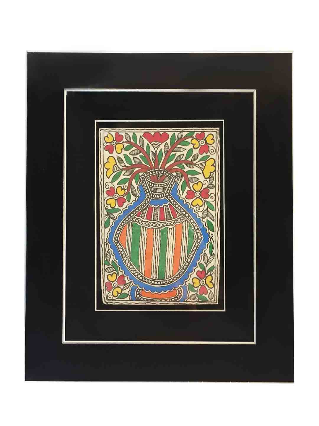 Madhubani Painting with Fiberglass Frame - Kalash