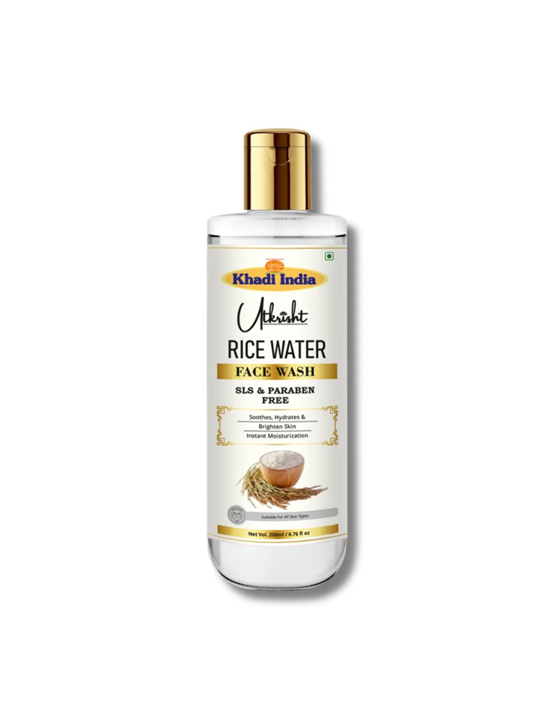 Utkrisht Khadi Rice Water Face Wash Deep Cleansing & Moisturizing Formula for Clear, Glowing Skin- 200ML
