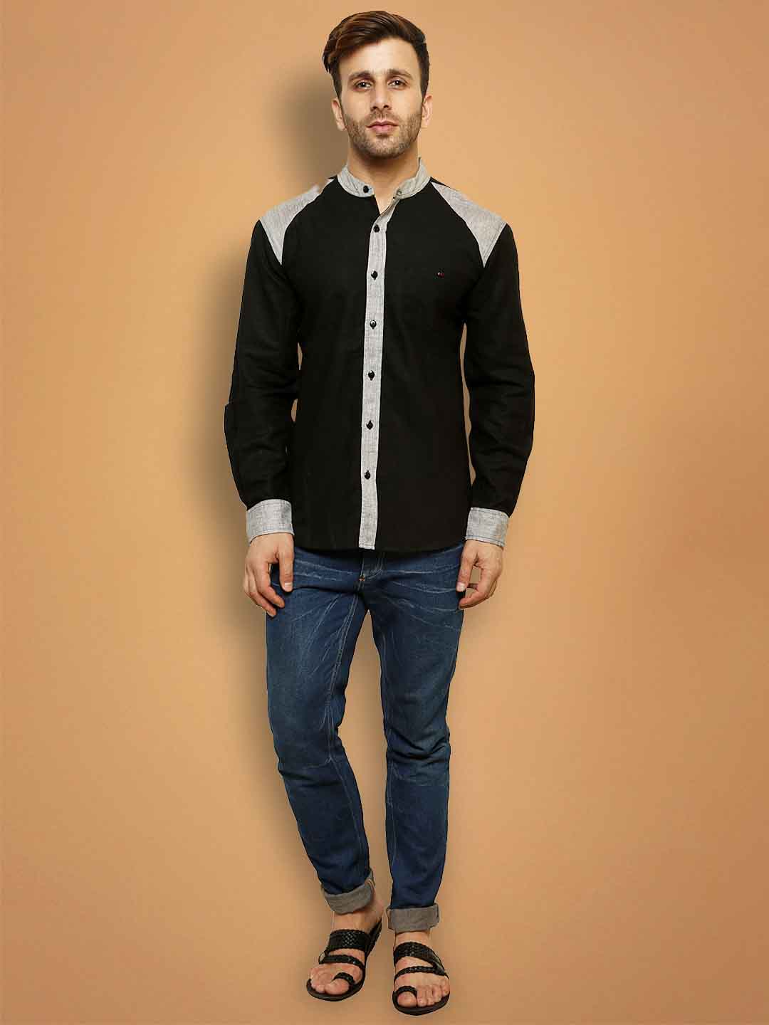 Linen Club Men Solid Casual Black Shirt - Buy Linen Club Men Solid Casual Black  Shirt Online at Best Prices in India | Flipkart.com