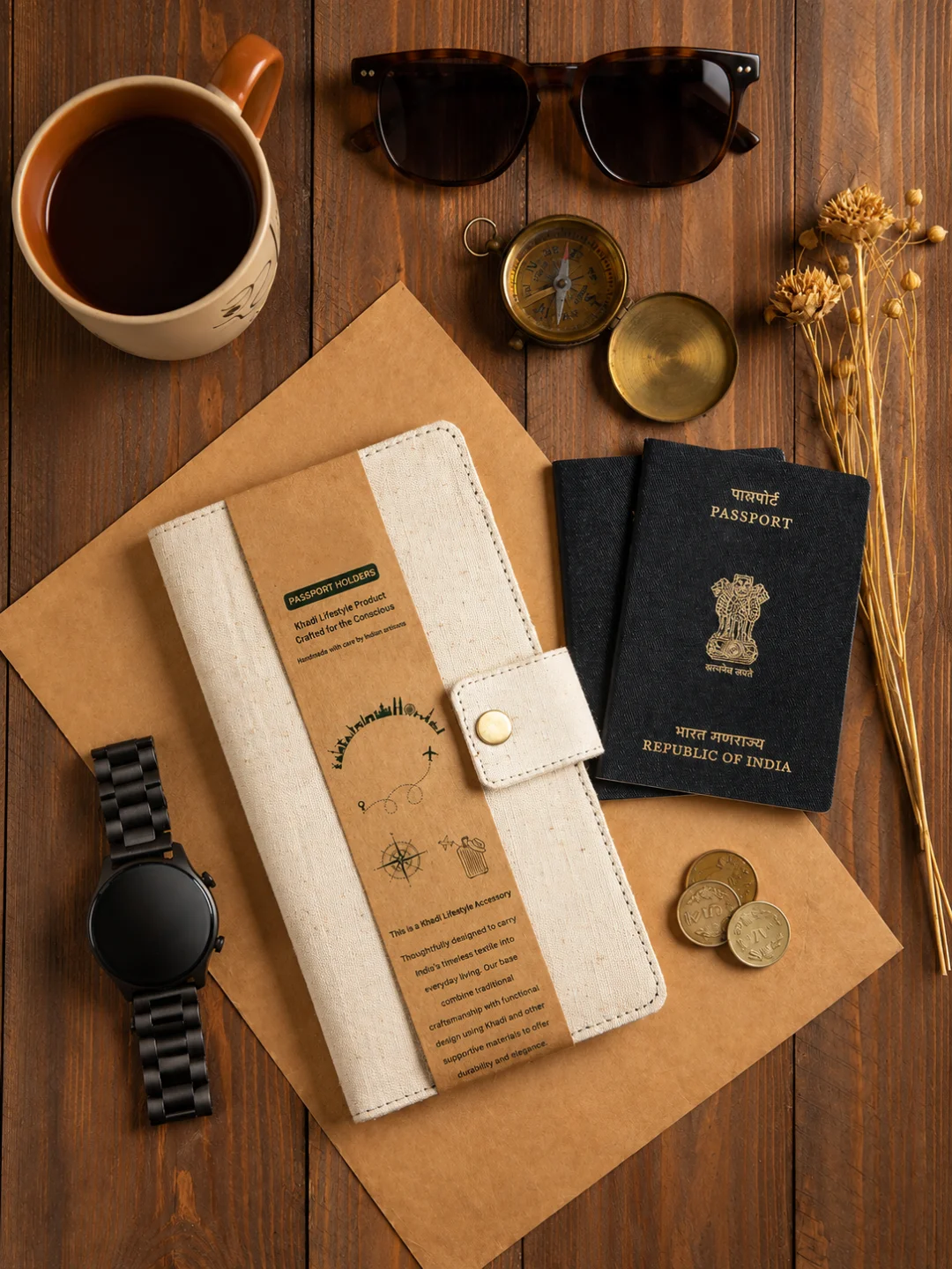 Khadi Passport Holder