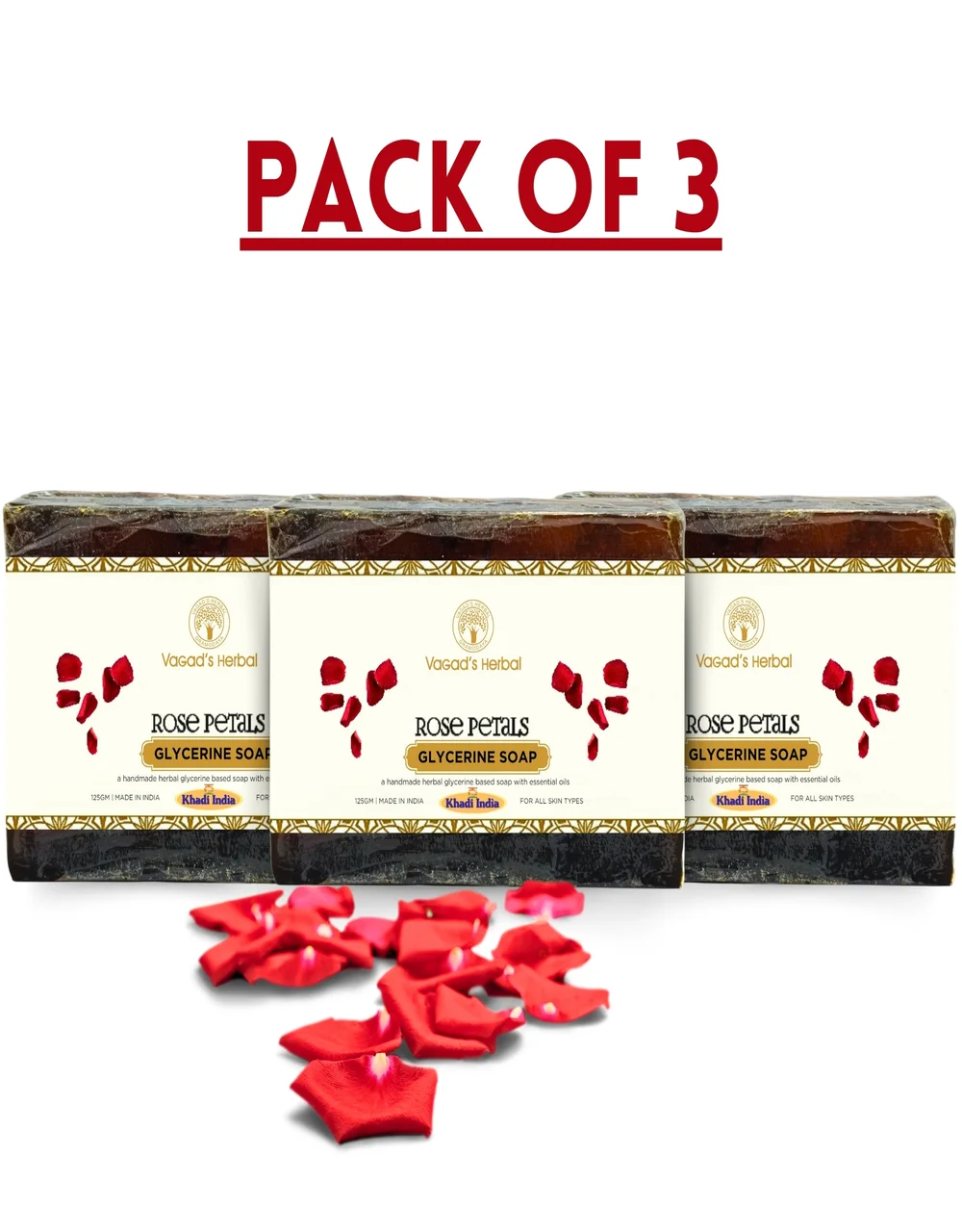 VAGAD'S Rose & Honey Soap with Rose Petals  375gm