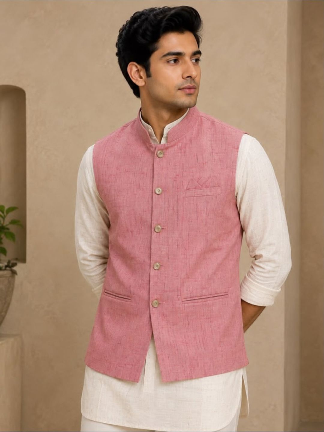 Men's Cotton Modi Jacket Pink