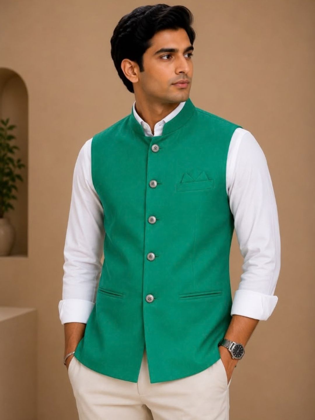 Men's Cotton Modi Jacket Green