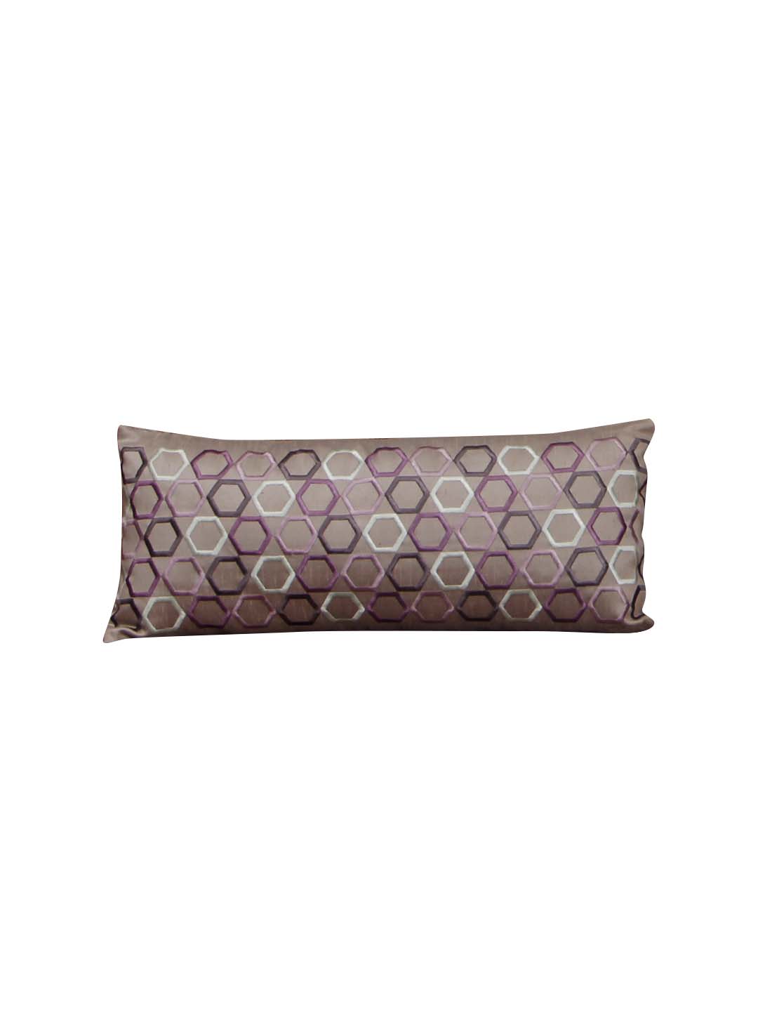 Dupion Silk CS Cushion Covers - Hexagon Embroidered