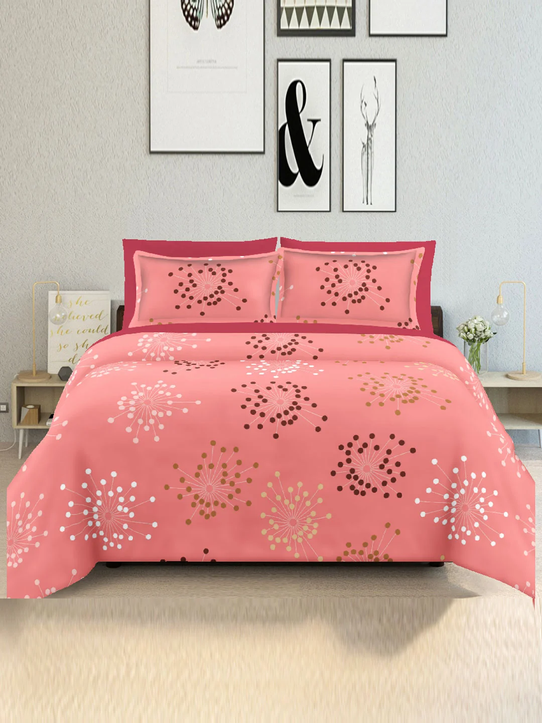 100% Cotton Sateen Weave Bedsheet-Red-90x100