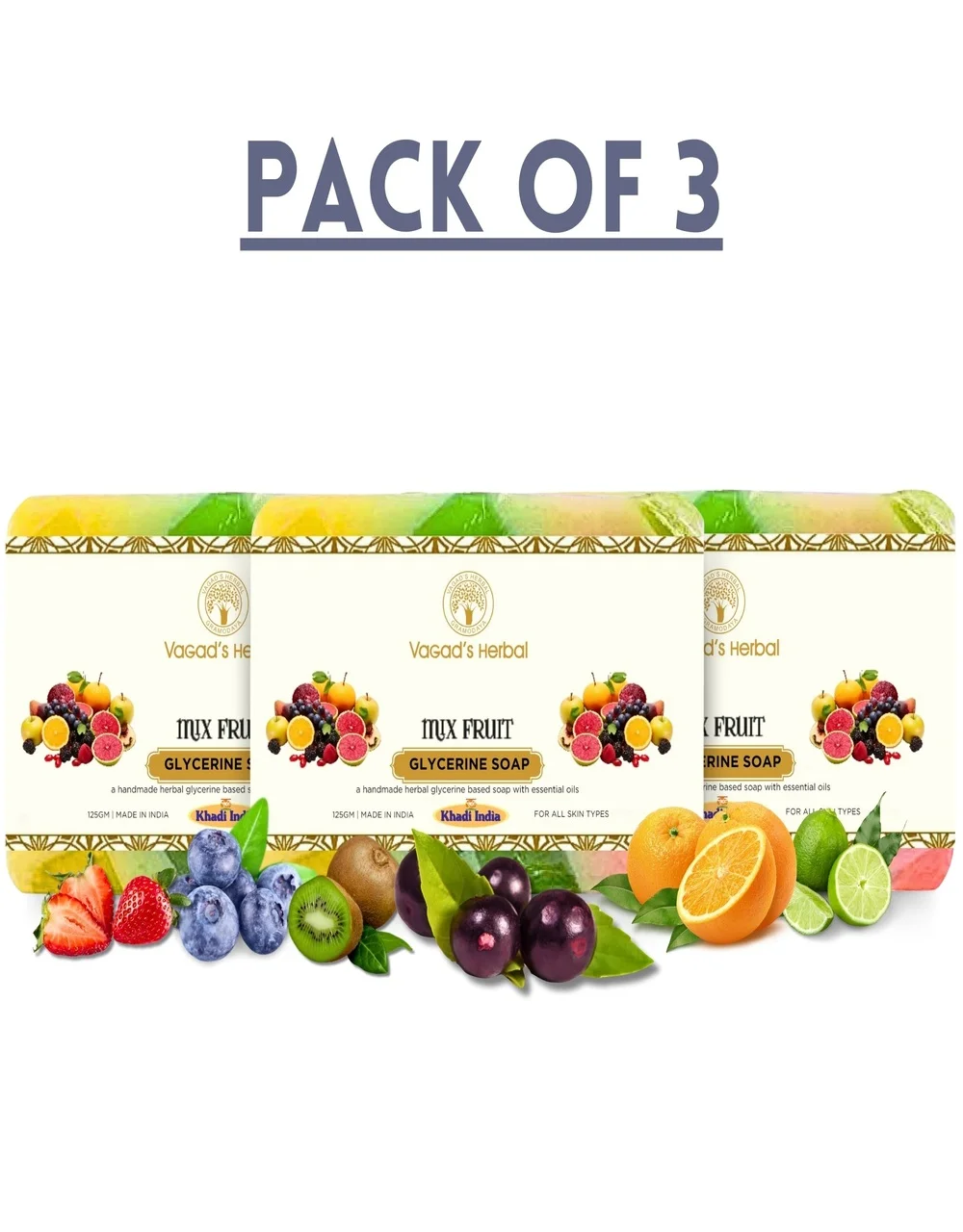 VAGAD'S Mix Fruit Handmade Soap 375gm