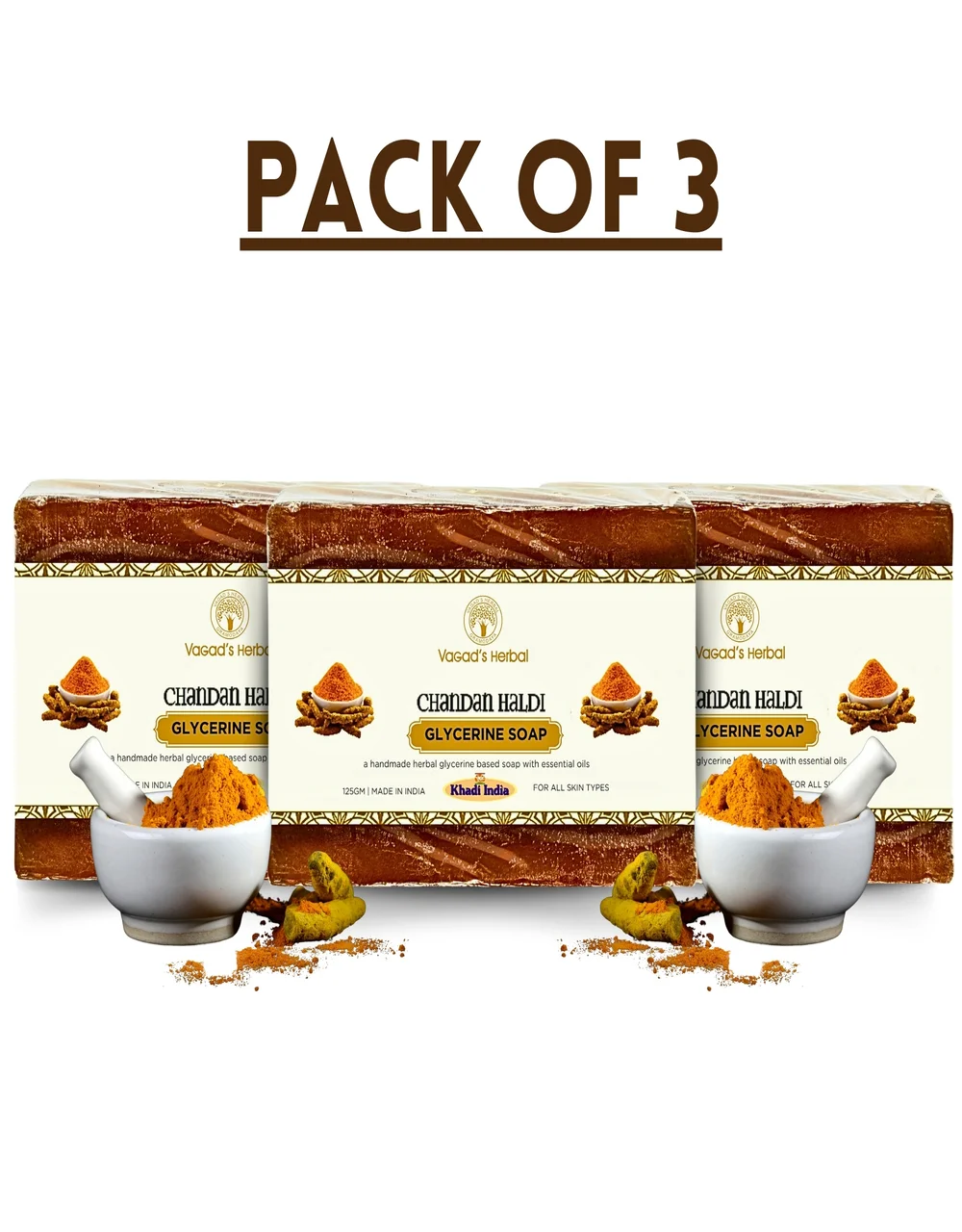 VAGAD'S Chandan Haldi Soap with Sandalwood & Turmeric Extract 375gm