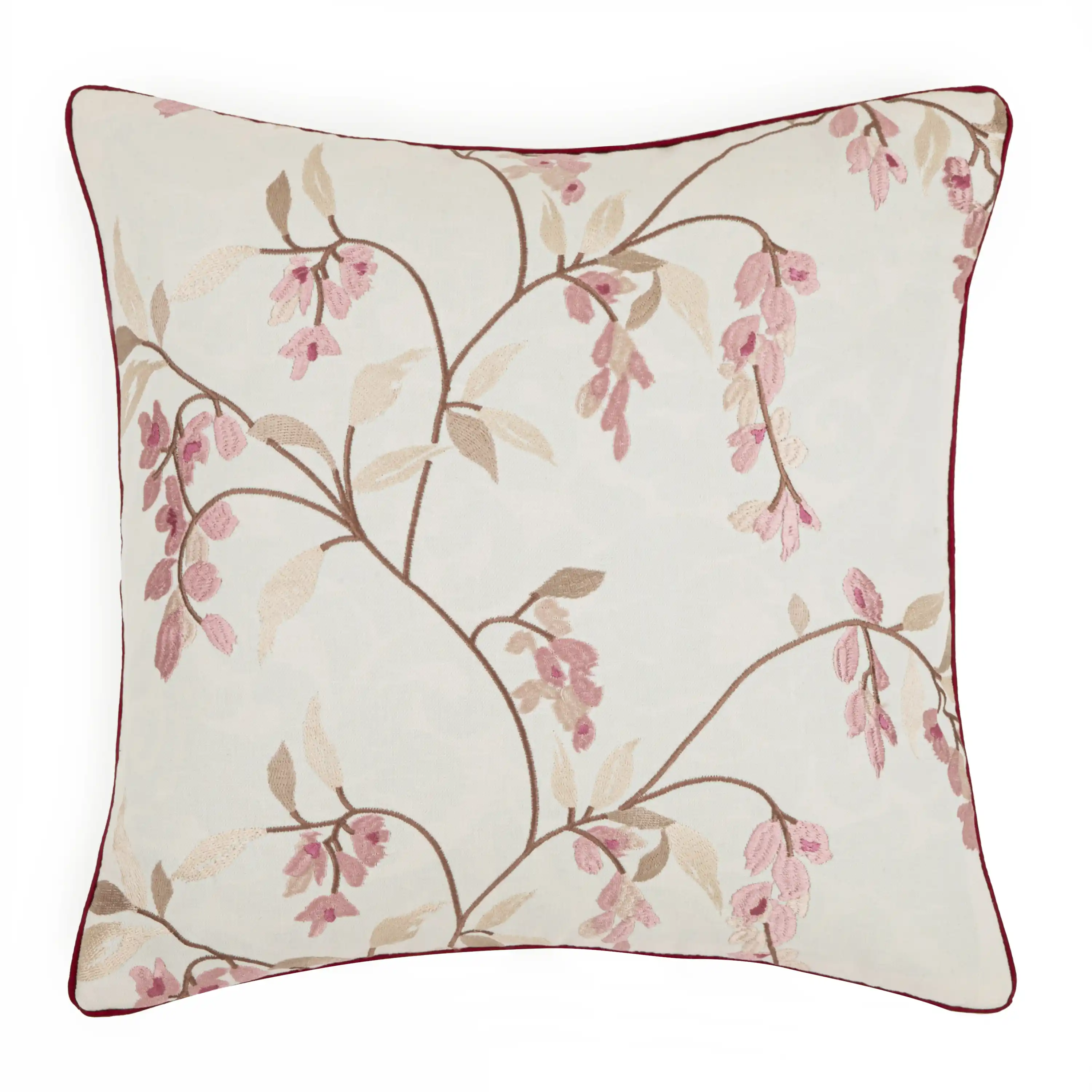 CS Cushion Linen Covers-White & Magenta-16x16