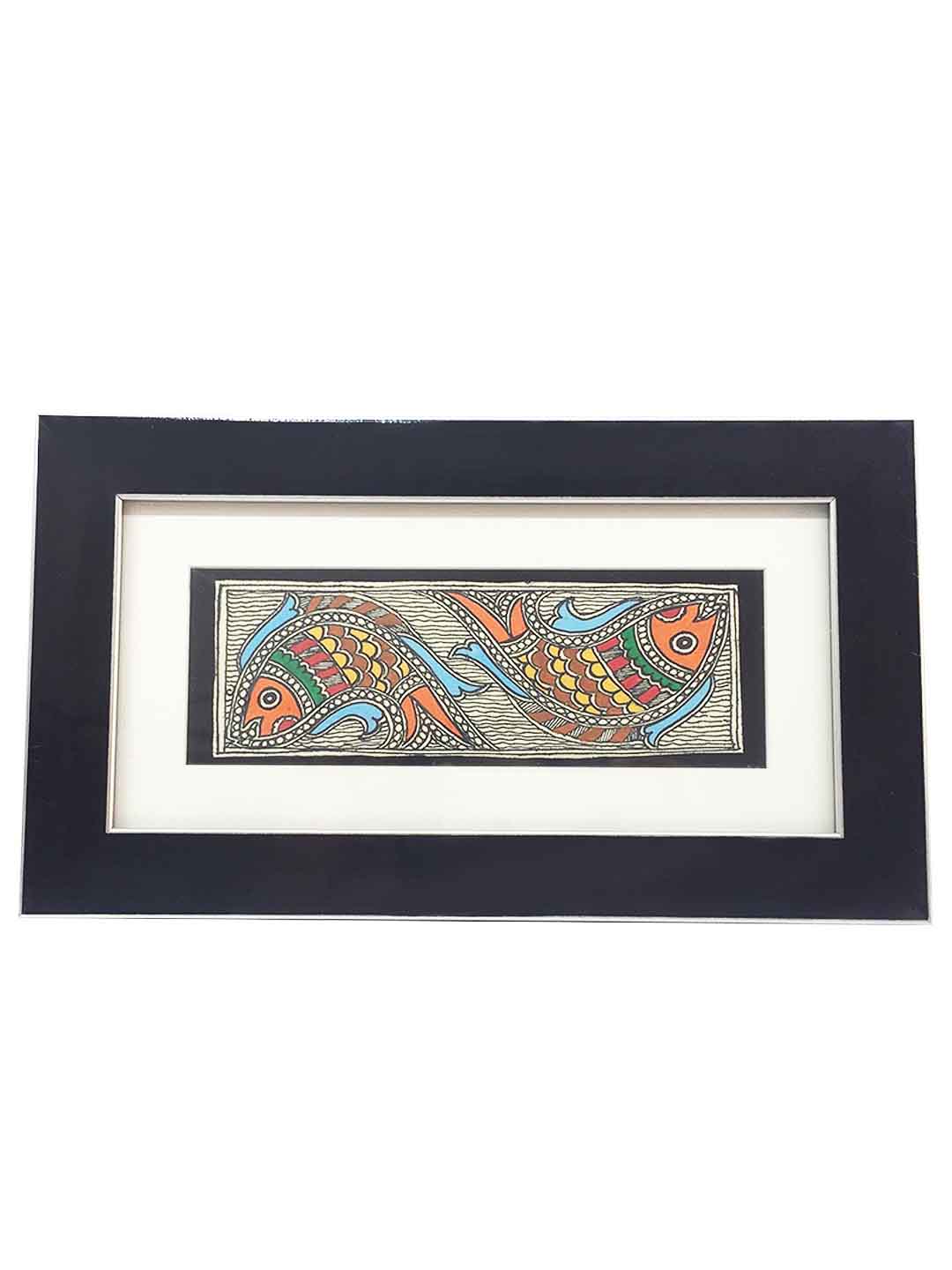 Madhubani Fish Painting with Fiberglass Frame