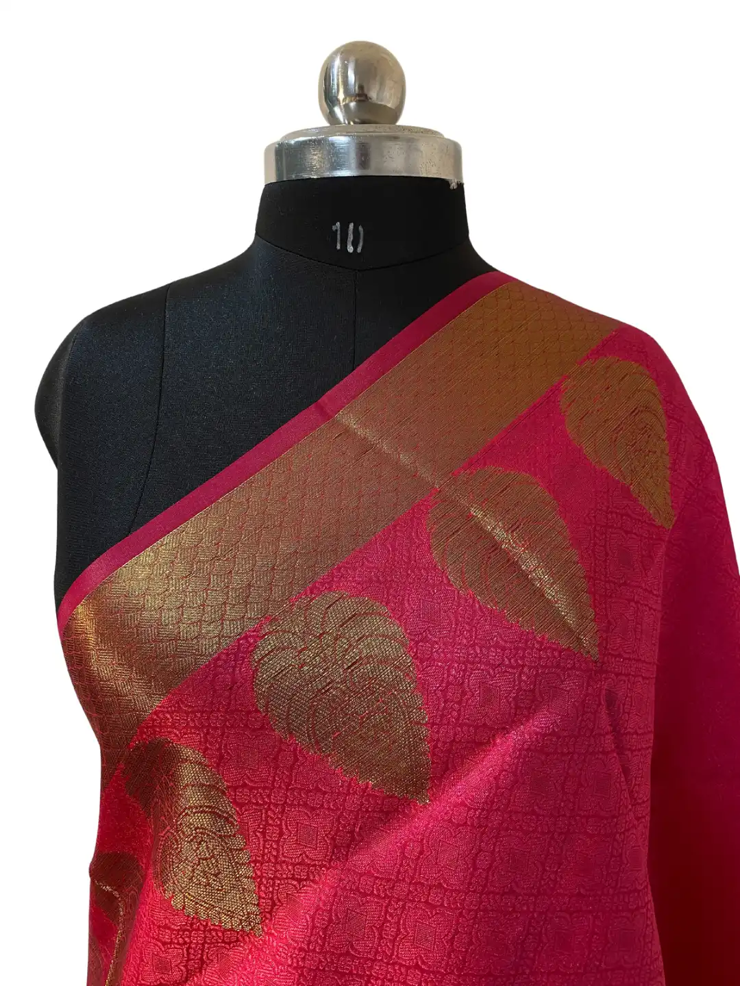 POLY CHANDERI DARK PINK BROCADE DUPATTA-2.45M