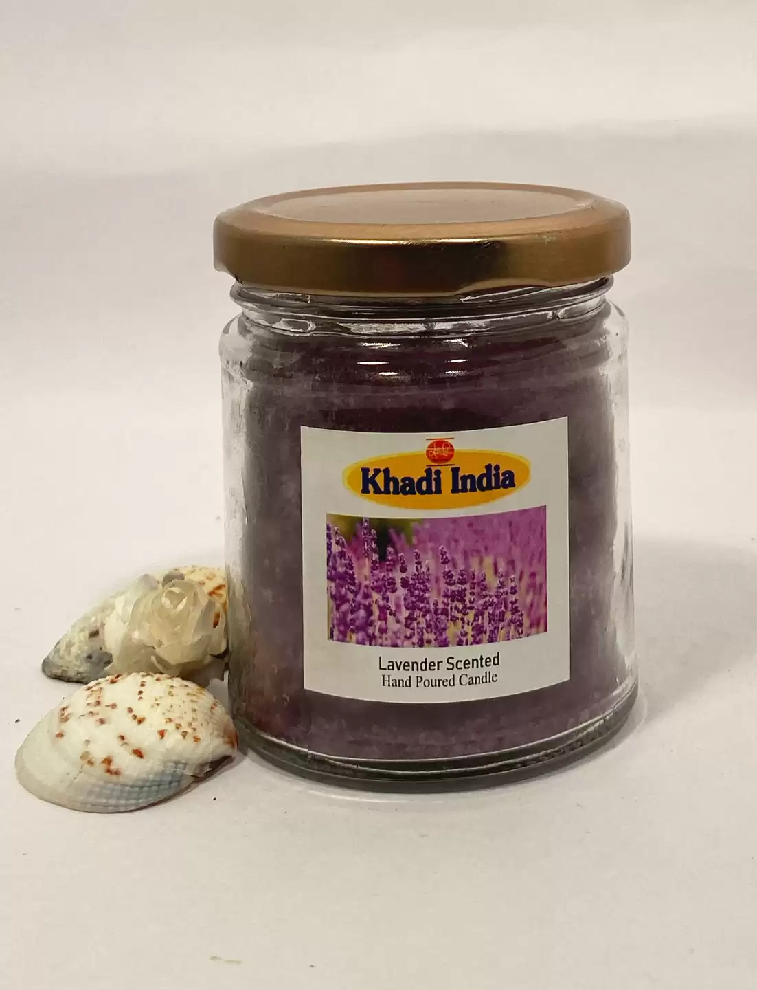 Khadi Handpourd Purple Lavender Scented Jar Wax Candle