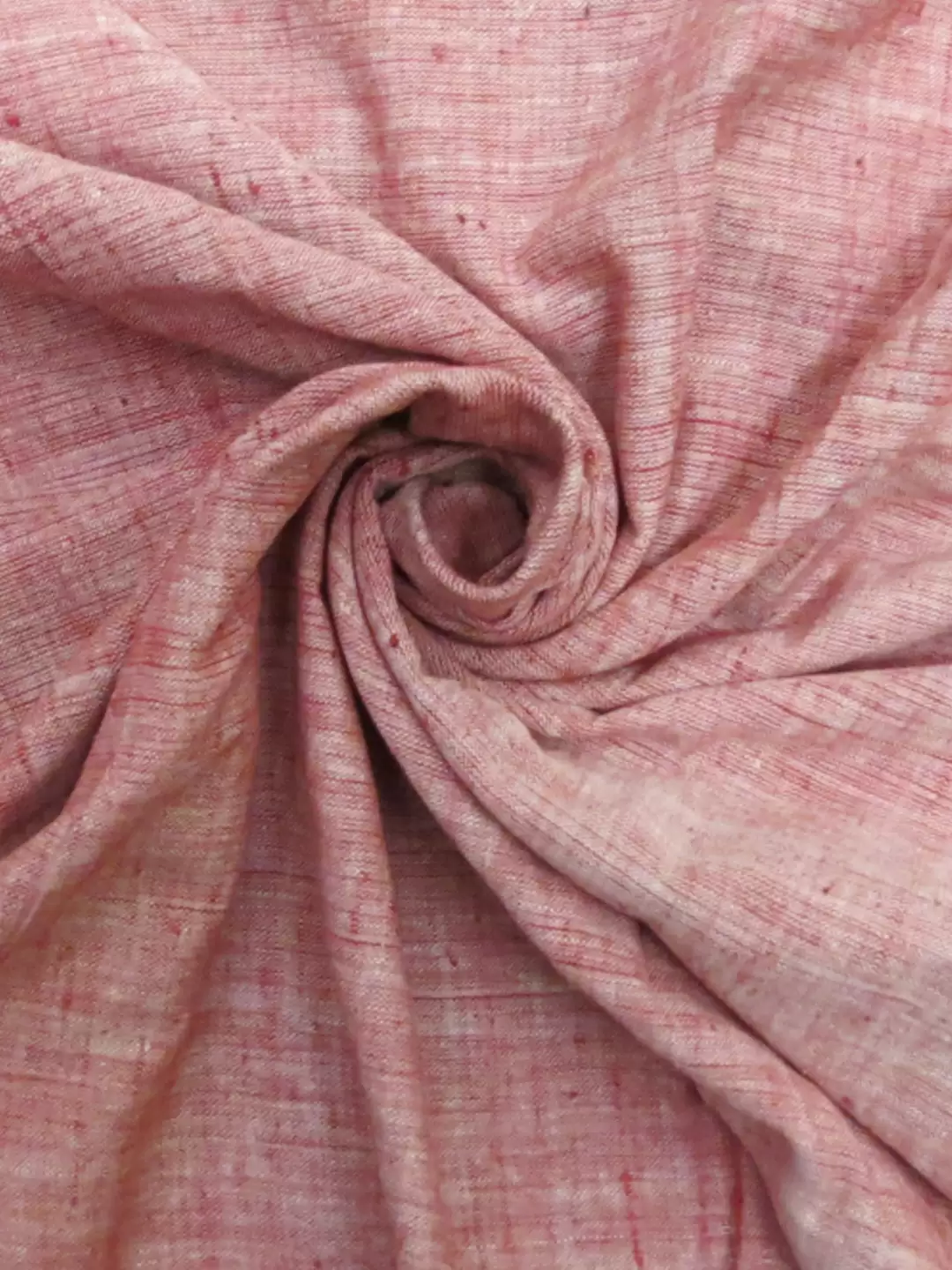 MORALFIBRE 100% Cotton handspun handwoven Tomato red and White Yarn Dyed fabric