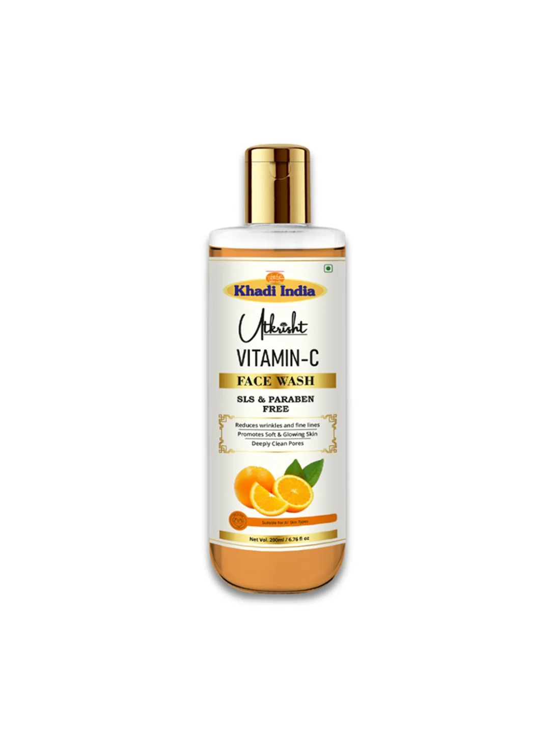 Utkrisht Khadi Vitamin C Face Wash For Glowing & Brightening Skin with SLS and Paraben Free - 200ML