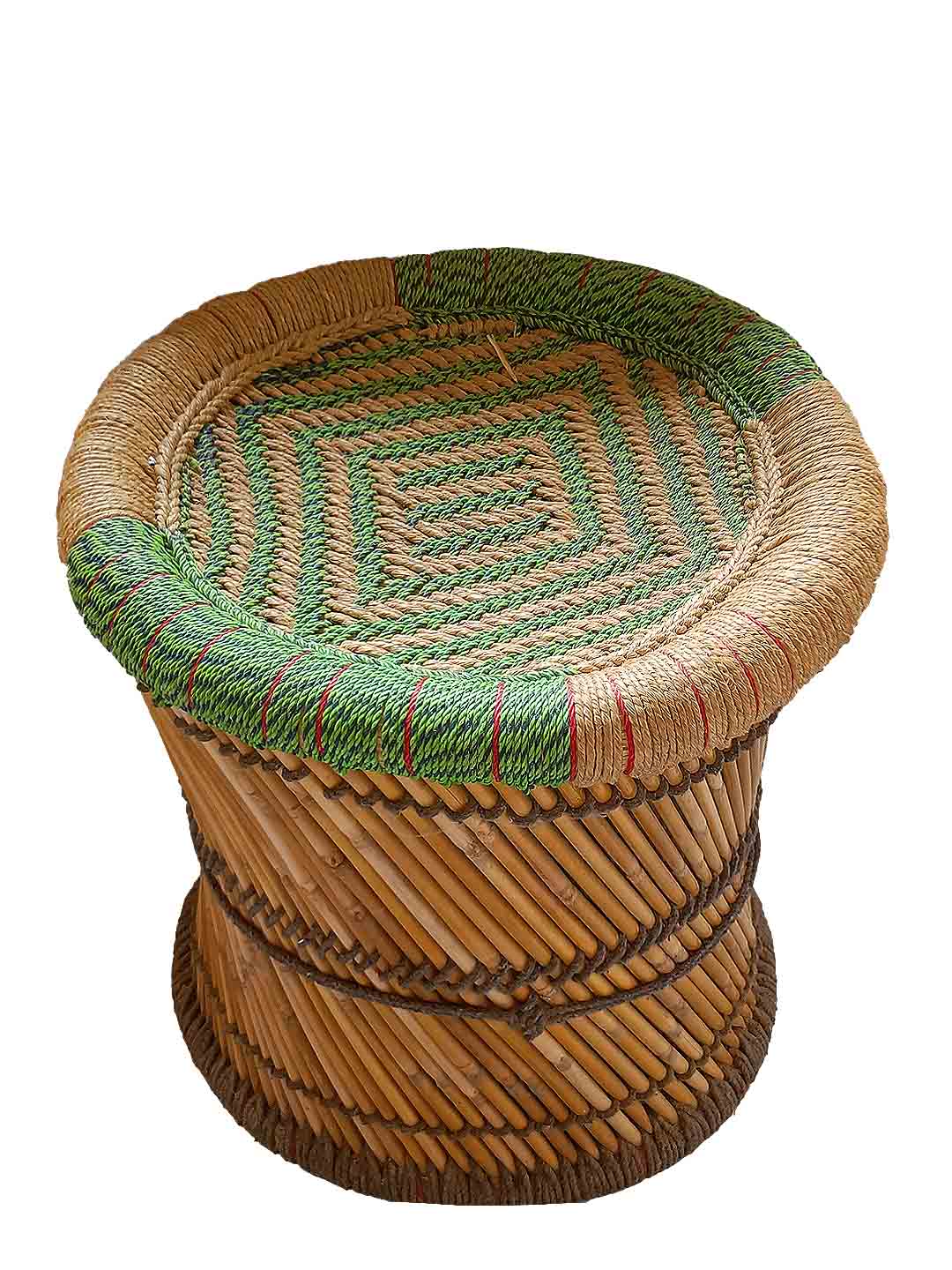 Handcrafted Moonj Elegant Full Muddha Dark Green - 43 cm X 43 cm X 40 cm