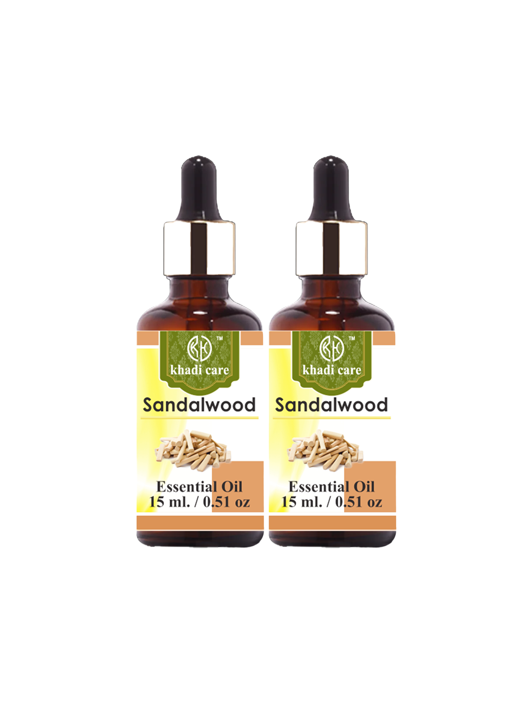 khadi Care Herbal Sandalwood Essential Oil (15ml Each) Pack of 2
