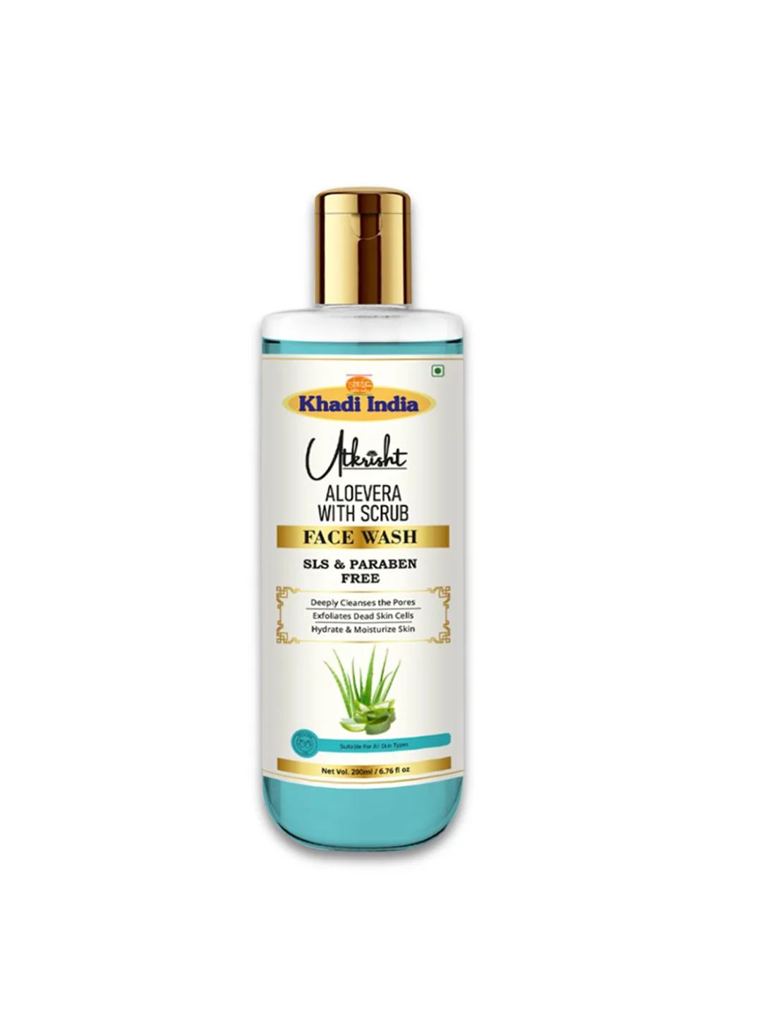 Utkrisht Khadi Aloe Vera Scrub with Hydrating and Refreshing Exfoliator for Radiant Skin Care- 200ML