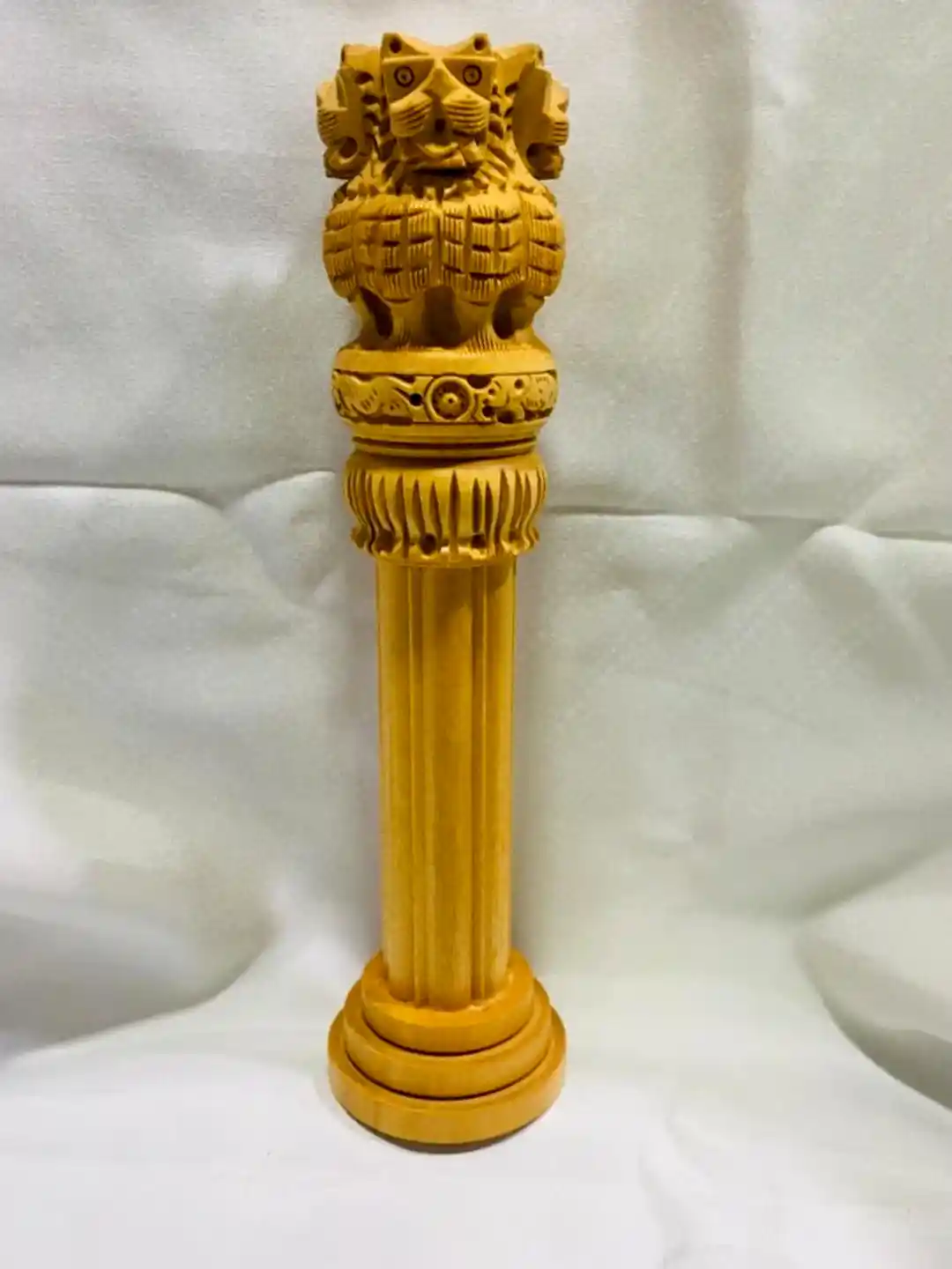 Ashok Stambh Wooden Souvenir - Handcrafted Elegance from Khadi India-10inch