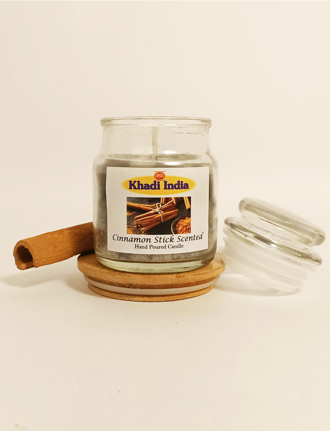 Khadi Handpourd Black Cinnamon Scented Jar Wax Candle
