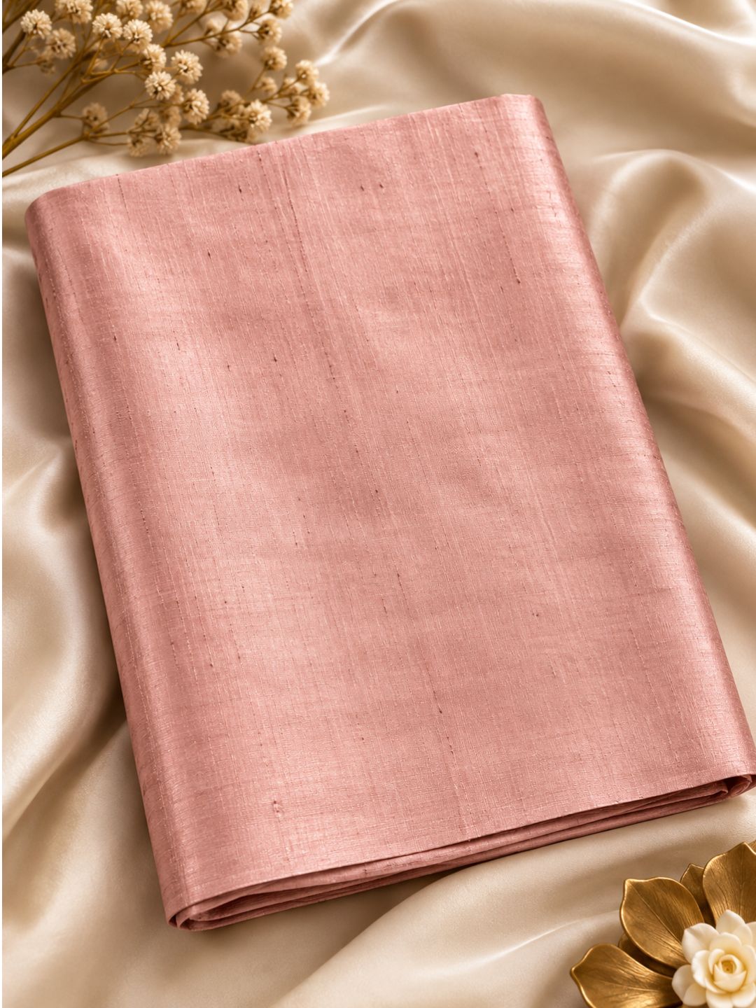Resham Katiya Silk Handloom Fabric – Blush Pink (44 Inch Width)