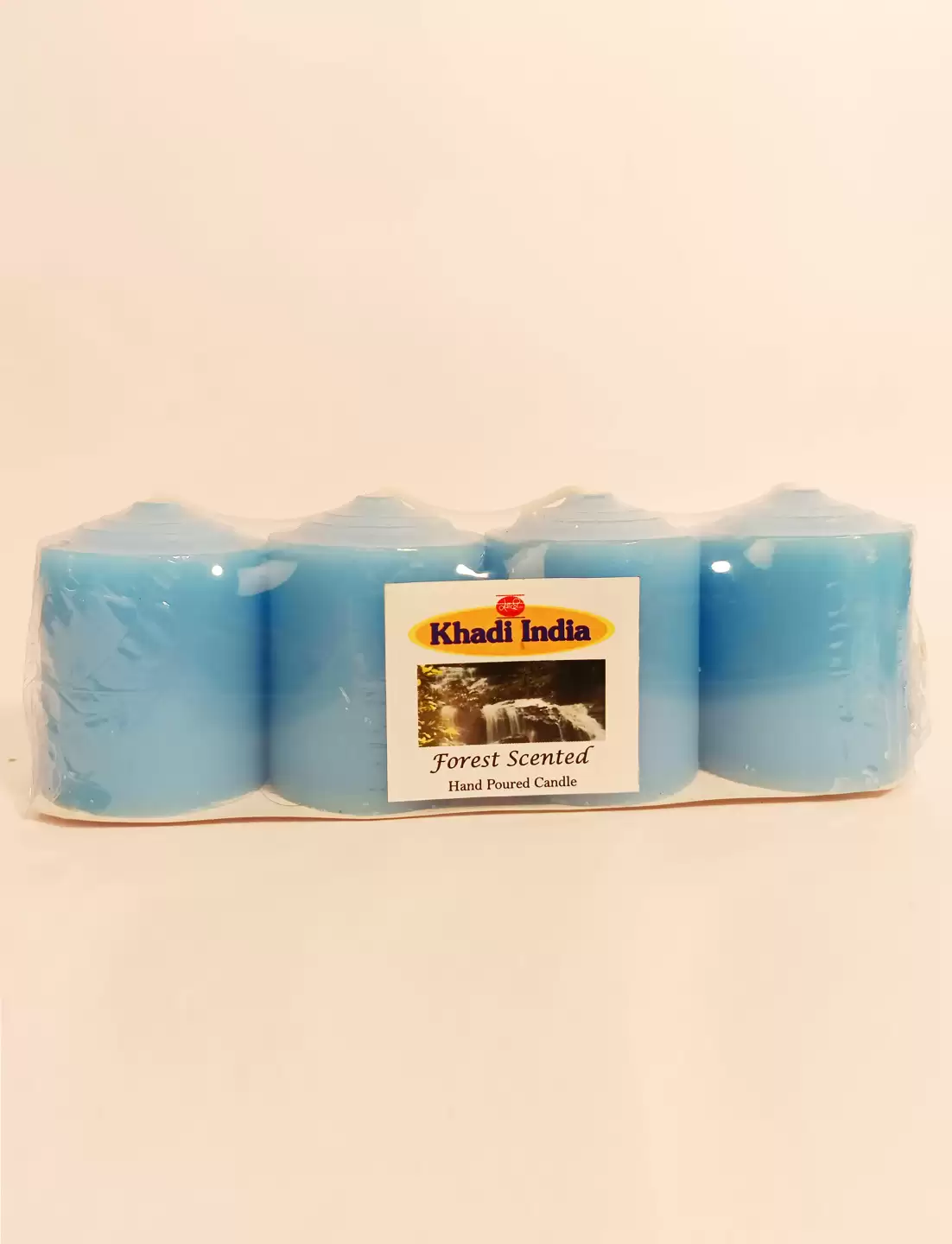 Khadi Handpourd Aqua Evergreen Forest  Scented Votive Wax Candle