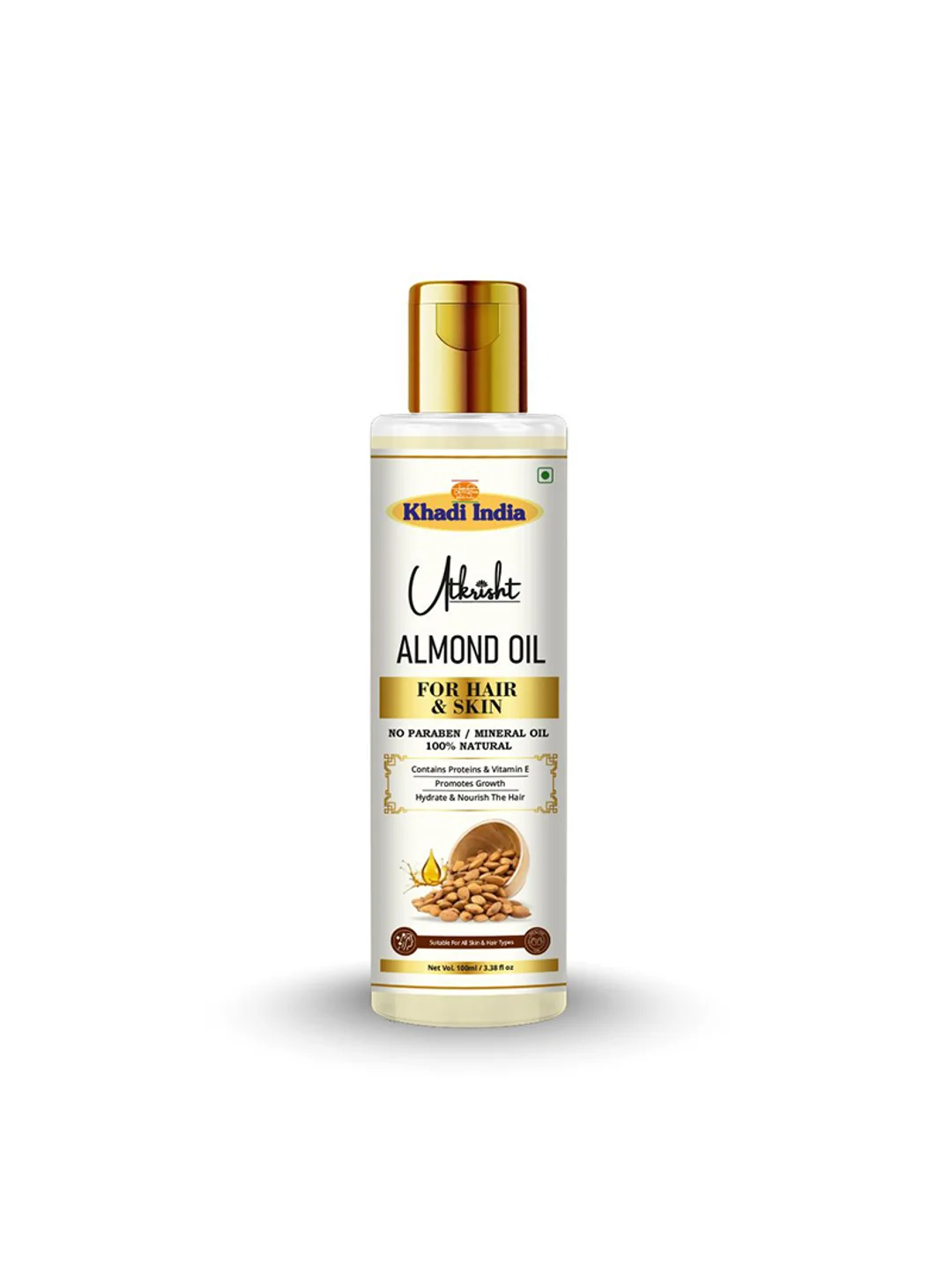 Utkrisht Khadi Pure Almond Oil for Body, Skin & Hair- 100ML