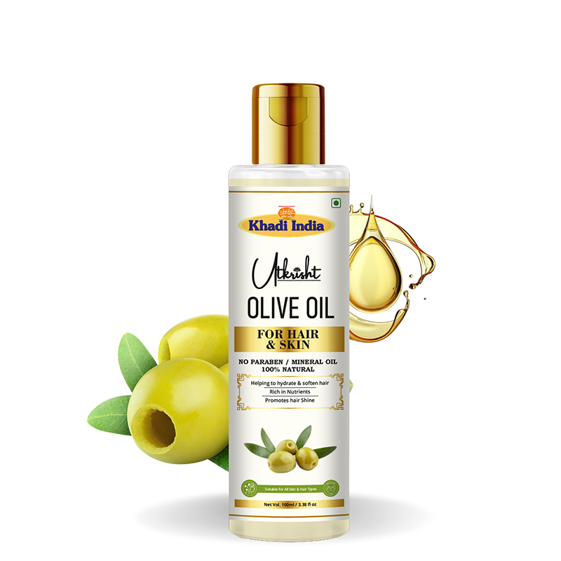 Utkrisht Khadi 100% Pure Olive Oil For Skin & Hair- 100ML