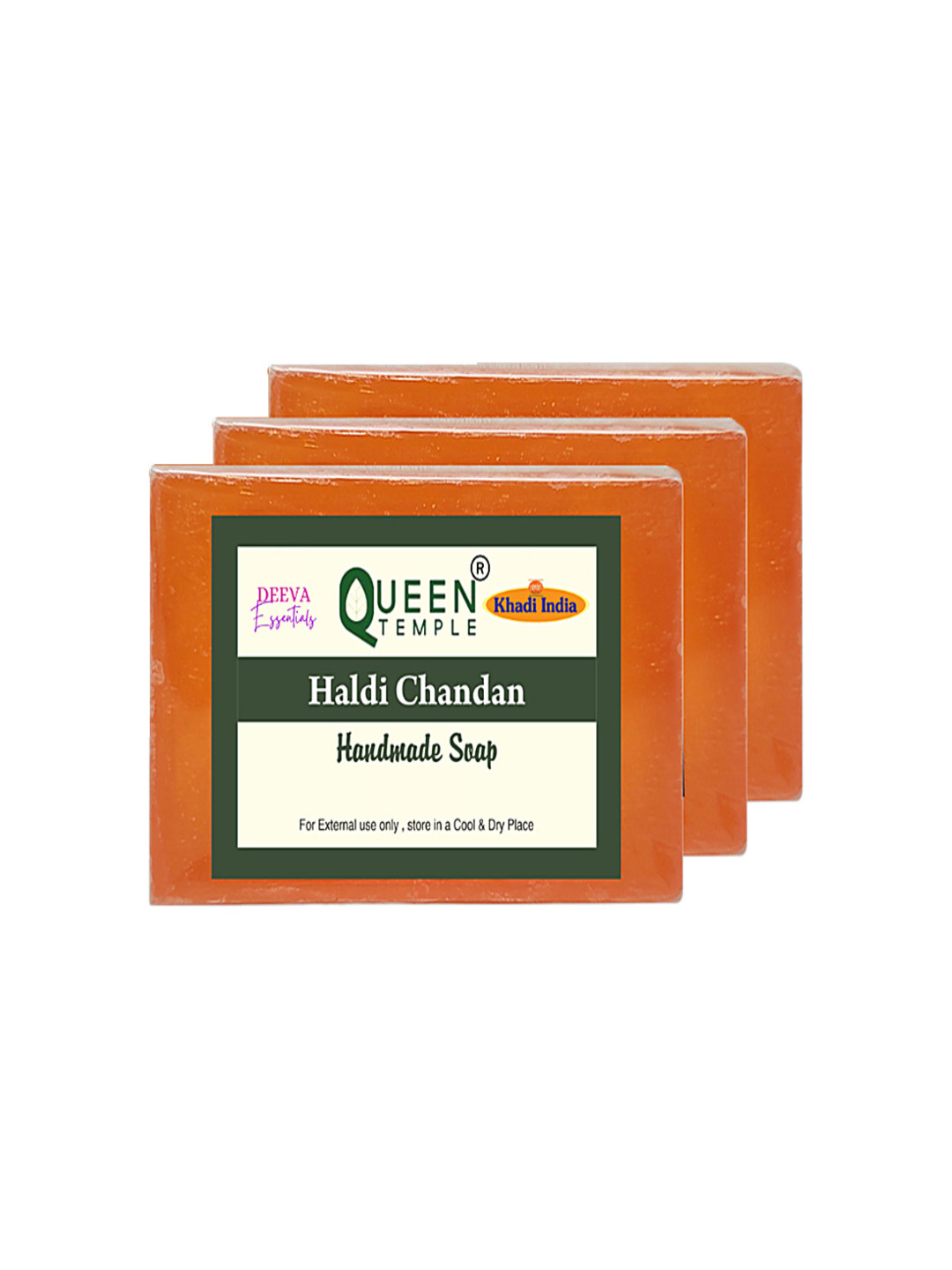 Haldi Chandan Handmade Soap - Pack of 3 ( 3x125 )