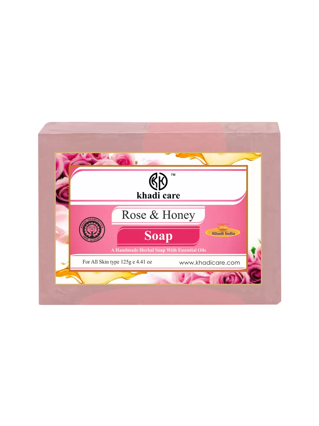 Khadi Care Herbal Rose & Honey Soap - 125g