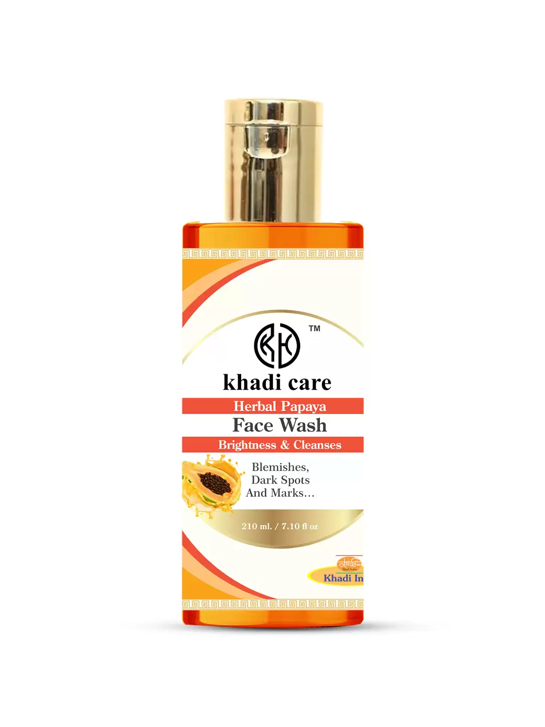 Khadi Care Herbal Papaya Face Wash  - 210ml