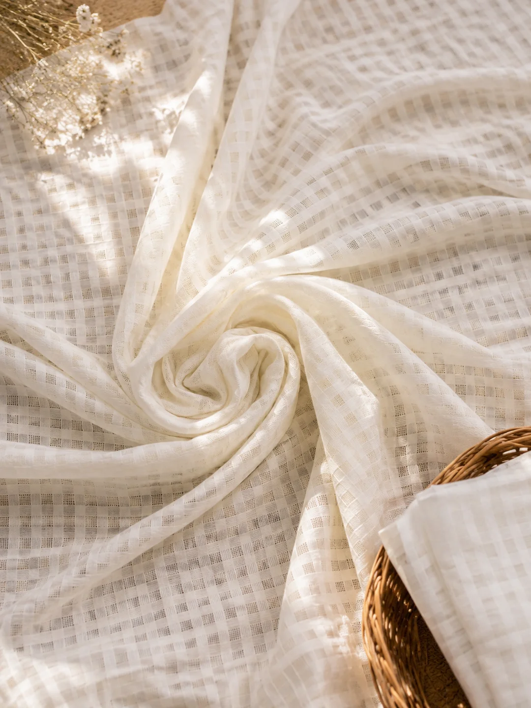 Khadi Cotton White Fabric 44 Inch Width Handloom Fabric